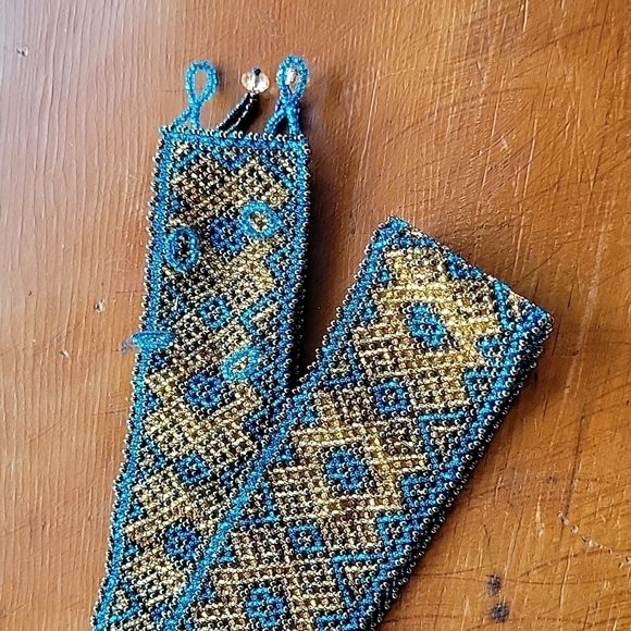 Authentic woven metallic beaded Guatemalan belt Decorative Mayan Tribal Design - Picture 9 of 9